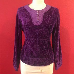 Purple Velvet Long Sleev shirt